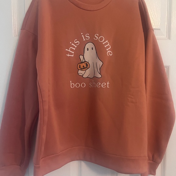 Tops - Orange Halloween Ghost Sweatshirt This is some boo sheet
